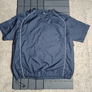 Rawlings Windbreaker Coaches Pullover Jacket 1/2 Zip Size‎ XL Royal Blue BA64